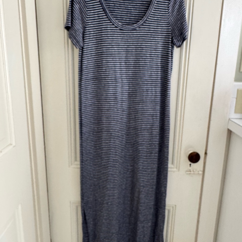 Old Navy Black and White Striped Maxi Dress